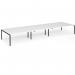 Connex Goal-Post 5400 x 1600 x 725mm Back to Back Desk (6 x 1800mm) - Black Frame White Top GCO5416-K-WH