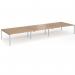 Connex Goal-Post 5400 x 1600 x 725mm Back to Back Desk (6 x 1800mm) - Silver Frame Beech Top GCO5416-S-B