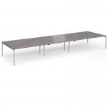 Connex Goal-Post 5400 x 1600 x 725mm Back to Back Desk (6 x 1800mm) - Silver Frame Grey Oak Top GCO5416-S-GO