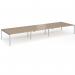 Connex Goal-Post 5400 x 1600 x 725mm Back to Back Desk (6 x 1800mm) - Silver Frame Kendal Oak Top GCO5416-S-KO