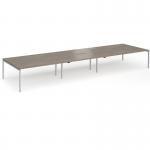 Connex Goal-Post 5400 x 1600 x 725mm Back to Back Desk (6 x 1800mm) - Silver Frame Nebraska Oak Top GCO5416-S-NO