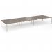 Connex Goal-Post 5400 x 1600 x 725mm Back to Back Desk (6 x 1800mm) - Silver Frame Nebraska Oak Top GCO5416-S-NO