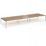 Connex Goal-Post 5400 x 1600 x 725mm Back to Back Desk (6 x 1800mm) - Silver Frame Oak Top GCO5416-S-O