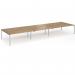 Connex Goal-Post 5400 x 1600 x 725mm Back to Back Desk (6 x 1800mm) - Silver Frame Oak Top GCO5416-S-O