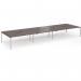Connex Goal-Post 5400 x 1600 x 725mm Back to Back Desk (6 x 1800mm) - Silver Frame Walnut Top GCO5416-S-W