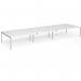 Connex Goal-Post 5400 x 1600 x 725mm Back to Back Desk (6 x 1800mm) - Silver Frame White Top GCO5416-S-WH