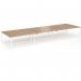 Connex Goal-Post 5400 x 1600 x 725mm Back to Back Desk (6 x 1800mm) - White Frame Beech Top GCO5416-WH-B