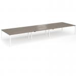 Connex Goal-Post 5400 x 1600 x 725mm Back to Back Desk (6 x 1800mm) - White Frame Nebraska Oak Top GCO5416-WH-NO