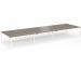 Connex Goal-Post 5400 x 1600 x 725mm Back to Back Desk (6 x 1800mm) - White Frame Nebraska Oak Top GCO5416-WH-NO
