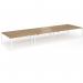 Connex Goal-Post 5400 x 1600 x 725mm Back to Back Desk (6 x 1800mm) - White Frame Oak Top GCO5416-WH-O