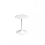 Genoa circular dining table with white trumpet base 600mm - white