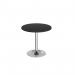 Genoa circular dining table with chrome trumpet base 800mm - Black GDC800-C-BK