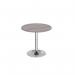 Genoa circular dining table with chrome trumpet base 800mm - grey oak GDC800-C-GO