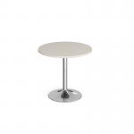 Genoa circular dining table with chrome trumpet base 800mm - Light Grey GDC800-C-LG
