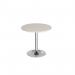 Genoa circular dining table with chrome trumpet base 800mm - Light Grey GDC800-C-LG