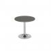 Genoa circular dining table with chrome trumpet base 800mm - Onyx Grey GDC800-C-OG