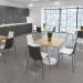 Genoa circular dining table with black trumpet base 800mm - Light Grey GDC800-K-LG