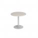 Genoa circular dining table with silver trumpet base 800mm - Light Grey GDC800-S-LG