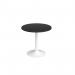 Genoa circular dining table with white trumpet base 800mm - Black GDC800-WH-BK