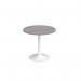 Genoa circular dining table with white trumpet base 800mm - grey oak GDC800-WH-GO