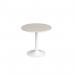 Genoa circular dining table with white trumpet base 800mm - Light Grey GDC800-WH-LG