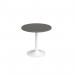 Genoa circular dining table with white trumpet base 800mm - Onyx Grey GDC800-WH-OG