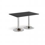 Genoa rectangular dining table with chrome trumpet base 1200mm x 800mm - Black GDR1200-C-BK