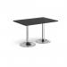 Genoa rectangular dining table with chrome trumpet base 1200mm x 800mm - Black GDR1200-C-BK