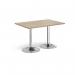 Genoa rectangular dining table with chrome trumpet base 1200mm x 800mm - barcelona walnut GDR1200-C-BW