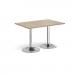 Genoa rectangular dining table with chrome trumpet base 1200mm x 800mm - barcelona walnut GDR1200-C-BW