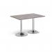 Genoa rectangular dining table with chrome trumpet base 1200mm x 800mm - grey oak GDR1200-C-GO