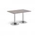 Genoa rectangular dining table with chrome trumpet base 1200mm x 800mm - grey oak GDR1200-C-GO