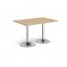 Genoa rectangular dining table with chrome trumpet base 1200mm x 800mm - kendal oak GDR1200-C-KO