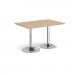 Genoa rectangular dining table with chrome trumpet base 1200mm x 800mm - kendal oak GDR1200-C-KO