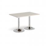 Genoa rectangular dining table with chrome trumpet base 1200mm x 800mm - Light Grey GDR1200-C-LG