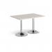 Genoa rectangular dining table with chrome trumpet base 1200mm x 800mm - Light Grey GDR1200-C-LG