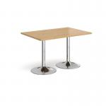 Genoa rectangular dining table with chrome trumpet base 1200mm x 800mm - oak GDR1200-C-O
