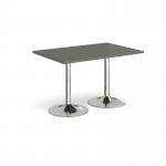 Genoa rectangular dining table with chrome trumpet base 1200mm x 800mm - Onyx Grey GDR1200-C-OG