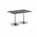 Genoa rectangular dining table with chrome trumpet base 1200mm x 800mm - Onyx Grey GDR1200-C-OG