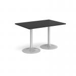 Genoa rectangular dining table with silver trumpet base 1200mm x 800mm - Black GDR1200-S-BK