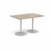 Genoa rectangular dining table with silver trumpet base 1200mm x 800mm - barcelona walnut GDR1200-S-BW