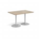 Genoa rectangular dining table with silver trumpet base 1200mm x 800mm - barcelona walnut GDR1200-S-BW