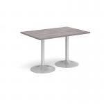 Genoa rectangular dining table with silver trumpet base 1200mm x 800mm - grey oak GDR1200-S-GO