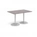 Genoa rectangular dining table with silver trumpet base 1200mm x 800mm - grey oak GDR1200-S-GO