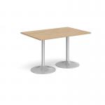 Genoa rectangular dining table with silver trumpet base 1200mm x 800mm - kendal oak GDR1200-S-KO