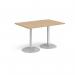 Genoa rectangular dining table with silver trumpet base 1200mm x 800mm - kendal oak GDR1200-S-KO