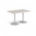Genoa rectangular dining table with silver trumpet base 1200mm x 800mm - Light Grey GDR1200-S-LG
