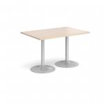 Genoa rectangular dining table with silver trumpet base 1200mm x 800mm - maple