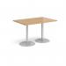 Genoa rectangular dining table with silver trumpet base 1200mm x 800mm - oak GDR1200-S-O