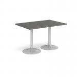 Genoa rectangular dining table with silver trumpet base 1200mm x 800mm - Onyx Grey GDR1200-S-OG